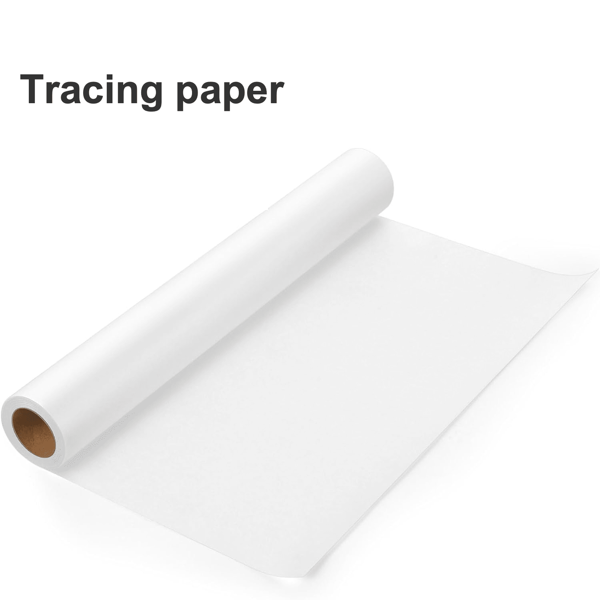 Rollo de papel de calco blanco - Semitraslúcido, papel para patrones de costura para tinta/lápiz/marcadores - Ideal para costura, confección de ropa, bocetos y diseño