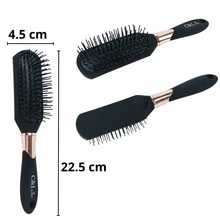 C&J FLORI CEPILLO PARA CABELLO RECTANGULAR PEINE ACOJINADO NEGRO / DORADO - Negro - Ver 3