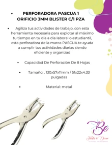 Perforadora 3mm de papel oficina escolar hogar perforadora manual tamaño compacto diseño ergonómico corte preciso papel ideal documentos hojas artesanía material resistente - Plateado - Ver 3