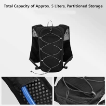 Ultralight Night Reflective Running Bag Cycling Backpack - (Without Water Bottle) Breathable, Lightweight Hiking Backpack With Water Bottle Storage Space, Black Polyester, Suitable For Outdoor Sports And Festivals, Cycling Backpack - Black - View 8