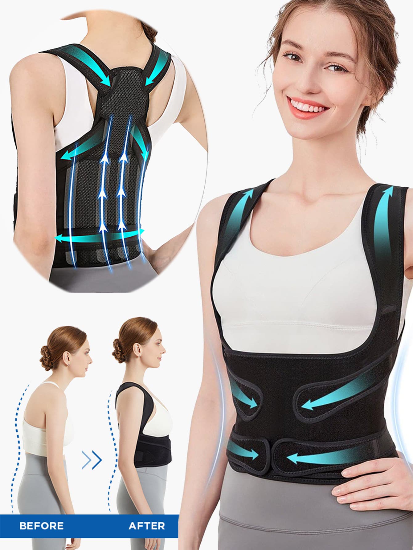 Unisex Adjustable Shoulder Strap, Comfortable And Breathable Design, Enhances Body Confidence, Lightweight And Flexible, Ideal For Daily Wear, Office Use, Sports And Fitness