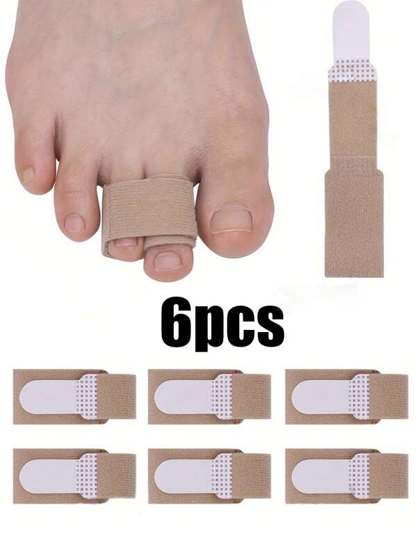 6 Stücke Zehenbandagen Zehenschutz für überlappende Zehen, Zehenschienen für krumme, gekrümmte und gebeugte Zehen, einfach in Schuhen zu tragen, Fußpflege Werkzeuge, Reisenotwendigkeiten (Kein medizinisches Produkt)