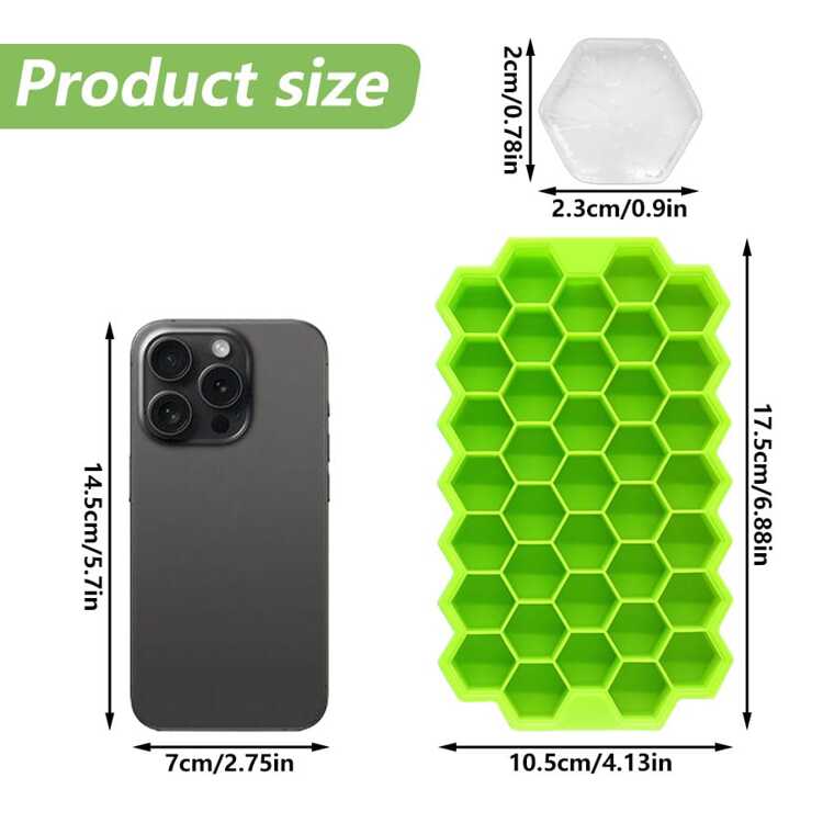 1/2/4件37格硅胶蜂窝冰格带盖冰块模具自制家用制冰盒速冻易脱模冰膜 - 藍色 - 查看 2