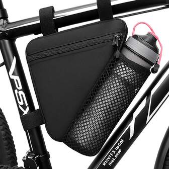 Bolsa triangular para bicicleta, accesorios de ciclismo, bolsa para tubo frontal de bicicleta de montaña, bolsa para tubo superior, soporte para botella de agua en el manillar, bolsa de gimnasio, accesorios para correr, bolsa deportiva para mujeres, accesorios para bicicleta, bolsa deportiva para deportes, ejercicio, gran capacidad, bolsa de viaje para vacaciones, para hombres, accesorios esenciales de viaje, bolsa para cuadro de bicicleta para ciclismo