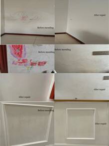 JUE FISH Orange Wall Paint, Comes With Large Roller, Water-Based Latex Paint; White Water-Based Latex Wall Repair & Cleaning Paint For Home Use; Wall Stain Renewal; Suitable As A Gift For Family And Friends For Holidays, Valentine's Day Or Back-To-School Season (Random Shipment Of New And Old Models) - Multicolor - View 4