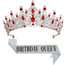 The Rhinestone Bride Crown Headwear And Birthday Queen Belt, Paired With The Charming Rhinestone Girl Headwear And Birthday Belt, Are Specially Designed For Royal Weddings And Birthday Parties, Suitable For Wedding, Banquet, Catwalk And Other Festive Party Headwear Valentine's Day Accessories - Multicolor - View 19