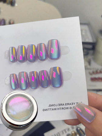 0.3g/件紫色极光变色龙指甲粉，霓虹粉，用于DIY美甲装饰，变色光学指甲粉