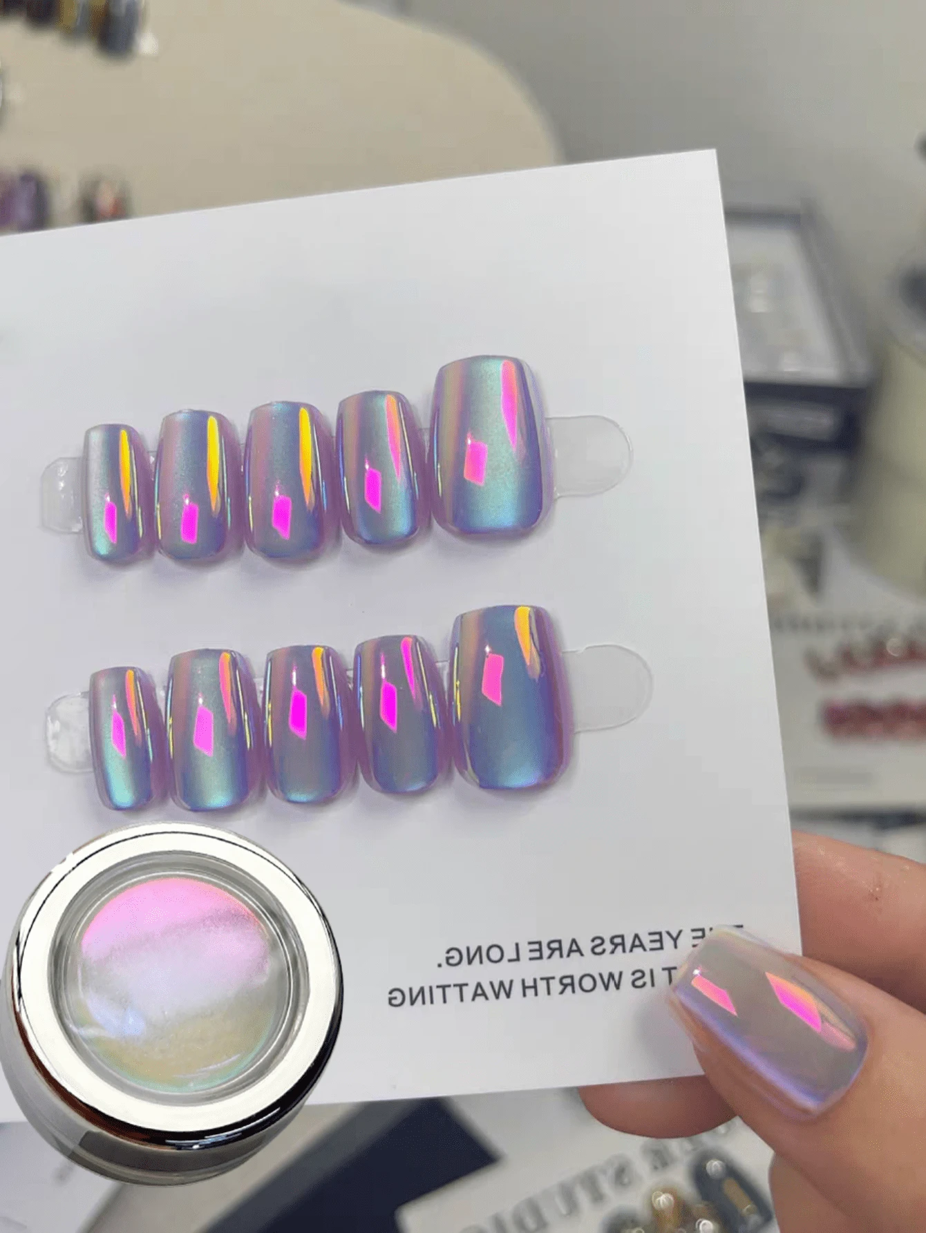0.3g/件紫色极光变色龙指甲粉，霓虹粉，用于DIY美甲装饰，变色光学指甲粉 - 彩色 - 查看 1