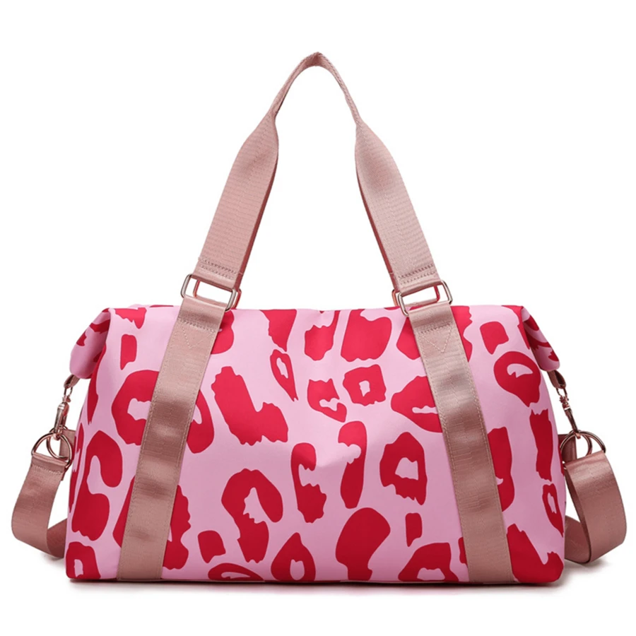 Travel Duffel Bag, Sports Tote Gym Bag With Wet And Dry Separation Compartment, Shoulder Weekender Overnight Bag For Women,Lightweight Carry On Personal Item Duffle Gym Bag For Travel, Airplanes, Sports - 粉色 - 查看 1