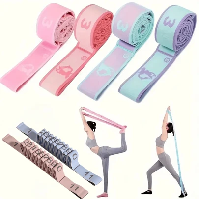 1 件 8 格 11 格 10 格瑜伽弹力带女士健身瑜伽拉伸带数字弹力带舞蹈阻力带弹力带舞蹈健身工具提臀塑形适用于家庭或办公室