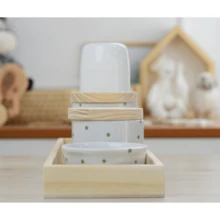 Porcelain Hygiene Care Kit Polka Dot Baby Tray Modern Boy Girl Children's Bedroom Washbasin Bathroom K066 - 軍綠色 - 查看 5