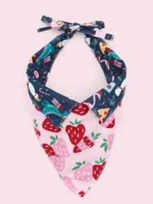 Random 3-Color Cartoon Pattern Fashion Scarf - Dog And Cat Drool Bib And Decorative Accessories, Cute Pet Style, Triangular Design, Extension Belt Design, Exquisite Multifunctional Decoration, Pet Collar Alternative, Suitable For Indoor And Outdoor Use