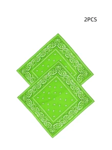 2pcs Unisex Paisley & Floral Print Bandana, Versatile Headband, Neckerchief, Fashion Accessory Men Accessories Men Scarves