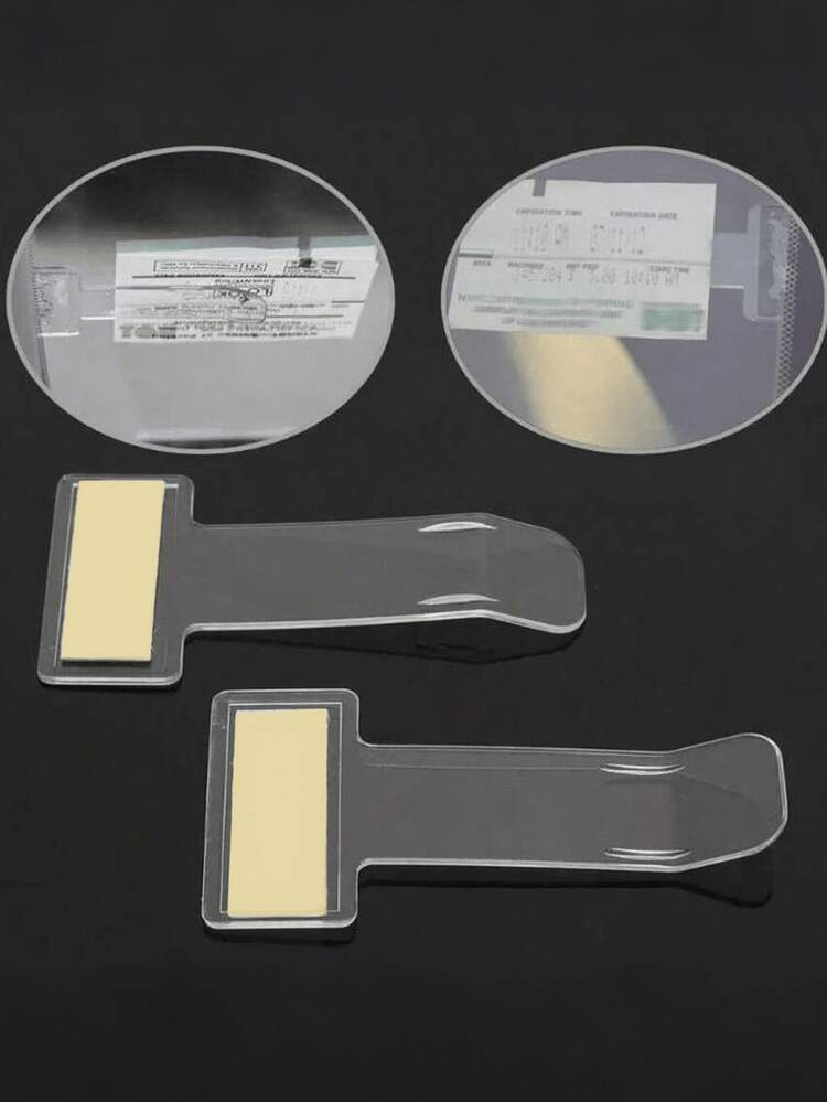 Universal Parking Lot Ticket Holder - Auto Fastener Card Bill Holder Mounting Storage Organizer - Windshield Sticker Holder - Vehicle Fixing Card Holder Installation Storage Organizer - Car Front Glass Sticker Holder - Plastic Material - Multicolor - View 5
