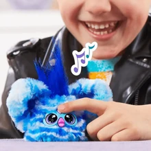 Hasbro Furby Furblets Ooh-Koo Mini Friend, Rock Music, Speaks Only Furbish, Electronic Plush Toys For Girls & Boys, Interactive Pets, Blue & White, Back To School Gifts, Ages 6+ - OOH-kOO - View 7