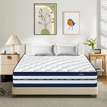 Materasso 140x200 cm, Spessore 24 cm, Materasso a Molle insacchettate, Memory Foam, 7 Zone, Traspirante, Certificato Oeko-Tex, Ergonomico, Supporto Perfetto, Anallergico