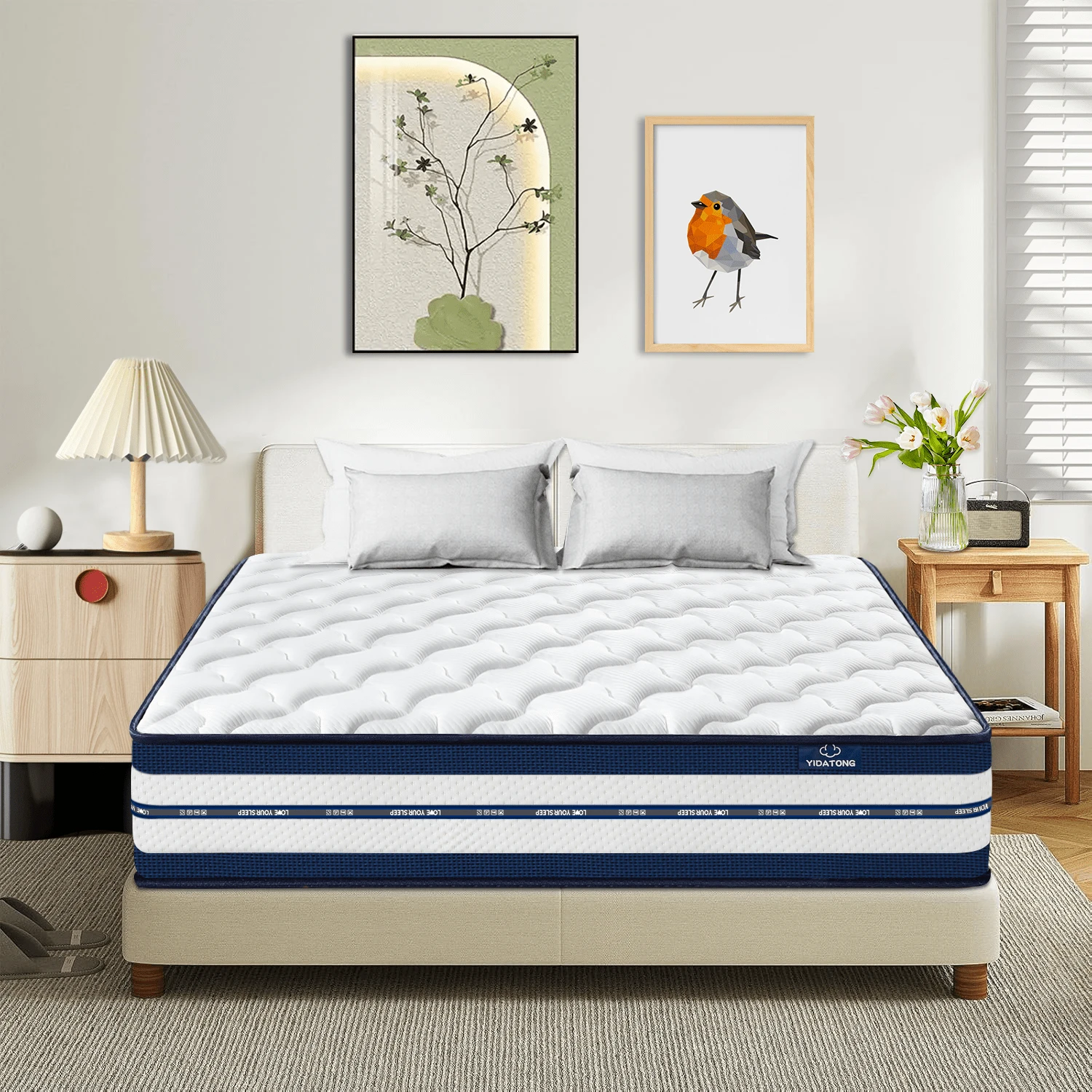 Materasso 140x200 cm, Spessore 24 cm, Materasso a Molle insacchettate, Memory Foam, 7 Zone, Traspirante, Certificato Oeko-Tex, Ergonomico, Supporto Perfetto, Anallergico