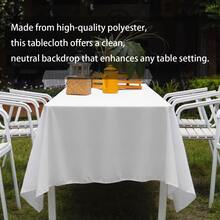 拉绒桌布，白色，适用于婚礼、派对、宴会、装饰用长方形桌布，可选尺寸：179 * 179cm、146 * 276cm、229 * 336cm - 白色 - 查看 11