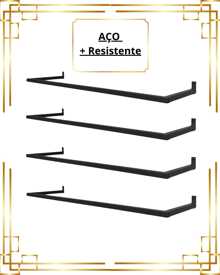 4 Arara de Parede 60cm Cabideiro Organizador de Roupas Loja Closet Quarto Cabide