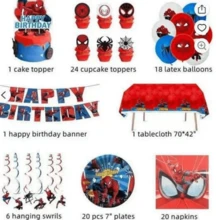 80pcs Marvel Spiderman Themed Tableware - Vibrant Superhero Design, Suitable For Easter, Mother's Day, Father's Day Parties, All Season Kitchen & Dining Decor, Cartoon Pattern, Holiday Shoppers, Theme Party Decorations