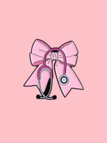 1/2pcs Unique Medical Nurse Doctor Stethoscope Metal Brooch Pin, Creative Cartoon Cute Pink Bow Brooch Pin For Clothes, Bags, Accessories. Ideal Gift For Theme Party, Perfect Present For Friends - Multicolor - View 13