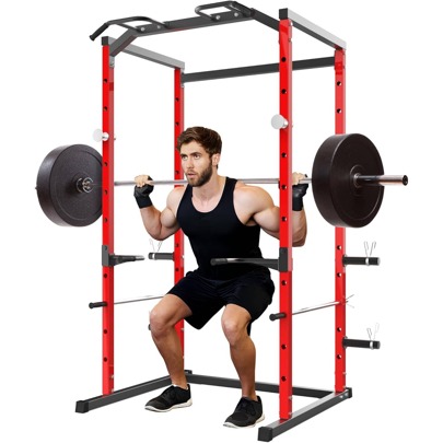 Fulvari Power Cage Squat Rack With Pull-Up Bar, Dip Bars, & Adjustable Safety Bars, Strength Training For Home Gym 1100 Lb Capacity