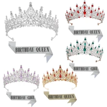 The Rhinestone Bride Crown Headwear And Birthday Queen Belt, Paired With The Charming Rhinestone Girl Headwear And Birthday Belt, Are Specially Designed For Royal Weddings And Birthday Parties, Suitable For Wedding, Banquet, Catwalk And Other Festive Party Headwear Valentine's Day Accessories - Multicolor - View 11