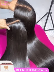 高清蕾丝无胶假发混合真人头发 10-36 英寸预拔预剪 4x4 5x5 13x4 13x6 13x1 高清蕾丝闭合假发,可戴可戴 200% 150% 密度波浪卷发 高清透明瑞士蕾丝耐高温纤维合成混合假发,带婴儿头发,自然黑色,适合女士黑色 10-14 英寸鲍勃假发 - 自然色&黑色系 - 查看 2