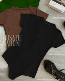 Bory Women's Bodysuit Low Neck Inspiration Fashion Blogger 2024 - 黑色 - 查看 1