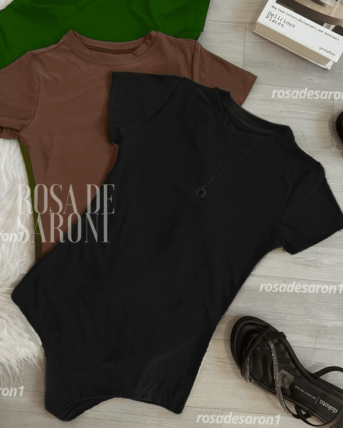 Bory Women's Bodysuit Low Neck Inspiration Fashion Blogger 2024 - 黑色 - 查看 1