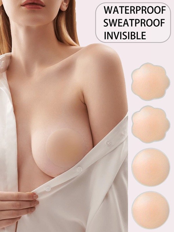 10 件女士硅胶乳头贴、可重复使用乳头贴、乳贴、乳房贴、可重复使用硅胶粘性隐形乳贴、无缝隐形自粘防凸乳房贴（2/10 件）