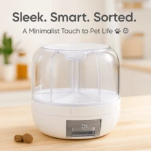 Pet Food Storage Container With Moisture-Proof Lid And 6 Grids – Smart Dispenser Box For Cat & Dog Treats, Multi-Purpose Organizer - White - View 5
