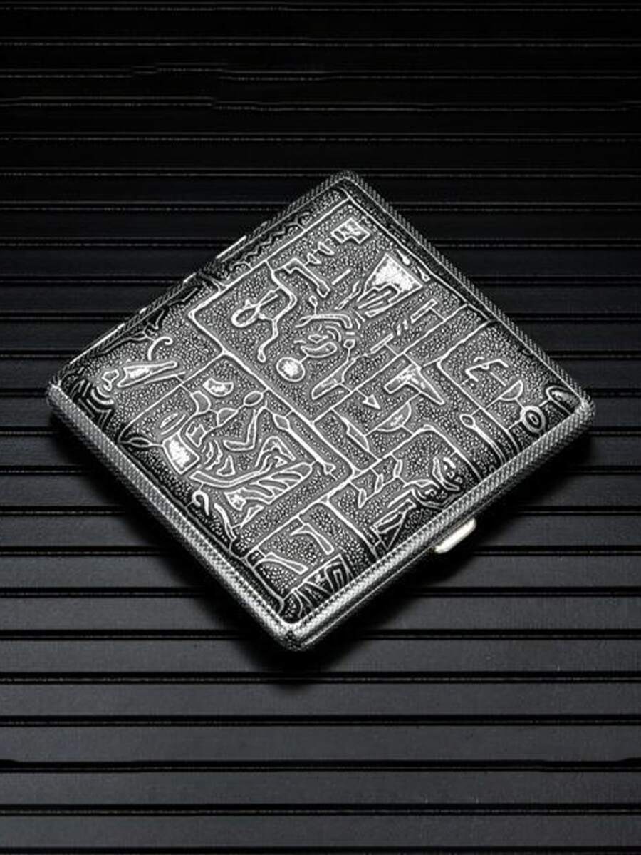 20 piezas Estuche de cigarrillos de metal con de patrón floral vintage