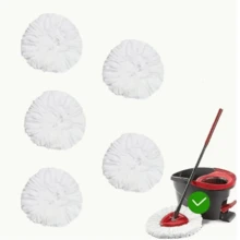 Rotating Mop Specific Replacement Head -360 Degree Cleaning Triangular Mop Head. Suitable For Rotating Mop Systems To Improve Floor Cleaning Efficiency - 白色 - 查看 3