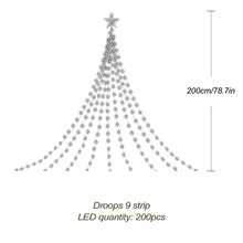 1pc, Sparkling Christmas 200LED Pentagram Outdoor String Light – USB Powered, 8 Modes For Home, Kitchen, Room, Courtyard, Christmas Tree, Festive Decoration&Gift! Romantic Dreamy Fairy Light Waterfall Lamp For Xmas(Battery Not Included) Home Decor Christmas Decorations Room Decor Winter