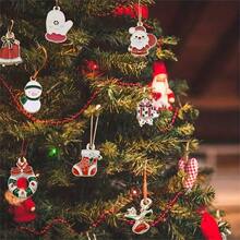 60pcs Of Golden Enamel Christmas Pendants For Mini Christmas Tree Decorations, Small Christmas Decorations, Resin Miniature Crafts Christmas Decorations(10/30/60pcs)