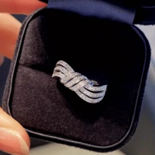 1Pc Elegant Women's Fashion Zirconia Ring, Suitable For Valentine's Day, Vacation, Commuting, Dating, Party, Weddings, Engagements, Proposal Rings, Suitable For Wife, Girlfriend, Mothers' Birthdays, Anniversary, New Year Gifts, Suitable For All Seasons - Vàng - Xem 4