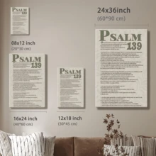 Sage Green Wall Art, Modern Scripture Poster, Poster, Psalm Quotes, Scripture Art, Wooden Framed Canvas Poster - Framed, Vertical - Framed Canvas - View 7