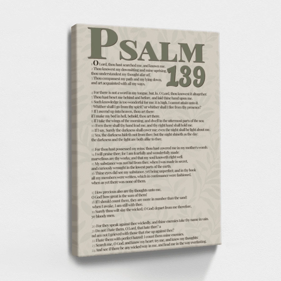 Sage Green Wall Art, Modern Scripture Poster, Poster, Psalm Quotes, Scripture Art, Wooden Framed Canvas Poster - Framed, Vertical - Framed Canvas - View 1