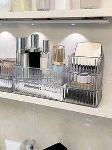 1PC/2/4/6/7pcs Transparent Drawer Storage Box, Cosmetic Storage Box Room Decor Home Decor Fall Decor Bedroom Decor Sun Travel Cool