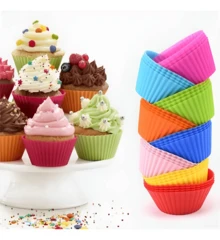Kit Of 12 Silicone Mini Cupcake Molds, Muffin Cake, Baking Pan, Cupcake - Multicolor - View 2