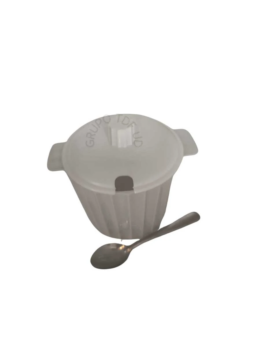 SUGAR BOWL WITH PINK SPOON - 白色 - 查看 1