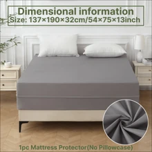 Waterproof 6-Sided Mattress Cover With High-Quality Zipper – Breathable & Machine Washable Quiet Mattress Protector, Fully Dustproof With Invisible Zip For Home, Hotel, Dormitory Use - Grey - View 24