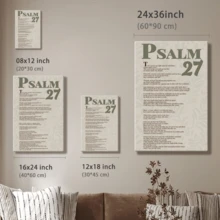 Sage Green Wall Art, Modern Scripture Poster, Poster, Psalm Quotes, Scripture Art, Wooden Framed Canvas Poster - Framed, Vertical - 裱框畫布 - 查看 7