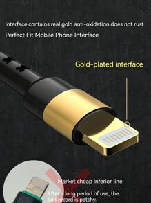 2条/1条 3合1 100W快充镀金数据线，智能超快充电，支持多接口充电，USB可视充电线，兼容、OPPO等设备，支持车载快充。3合1快充线可同时为Micro USB和Type-C设备充电！ - 金色 - 查看 4