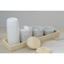 Porcelain Hygiene Care Kit Polka Dot Baby Tray Modern Boy Girl Children's Bedroom Washbasin Bathroom K066 - 軍綠色 - 查看 3