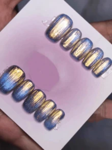 0.3g/Pc Gold Holographic Chameleon Nail Powder, DIY Nail Art Decorative Optical Color Changing Nail Powder - 彩色 - 查看 4