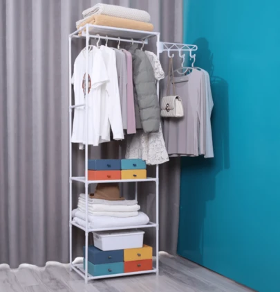 GLOBAL Z-A Perchero de pie y Zapatero Pared para Ropa Abrigos Estantería ropa estante MODA zapato armario empotrado organizador Vestíbulo 108cm 55cm