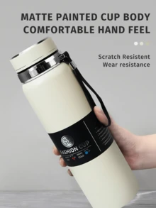 1 Piece 33.81oz Stainless Steel Insulated Water Bottle - Tumbler Coffee Cup Car Cup Water Cup Large Capacity, Leakproof, Portable, Suitable For Outdoor Activities, Mountain Climbing, Camping Water Bottle Sports And Travel - With Lid Can Be Used As A Water Cup Back To School, Suitable For School, Camping And Hiking - Multicolor - View 6