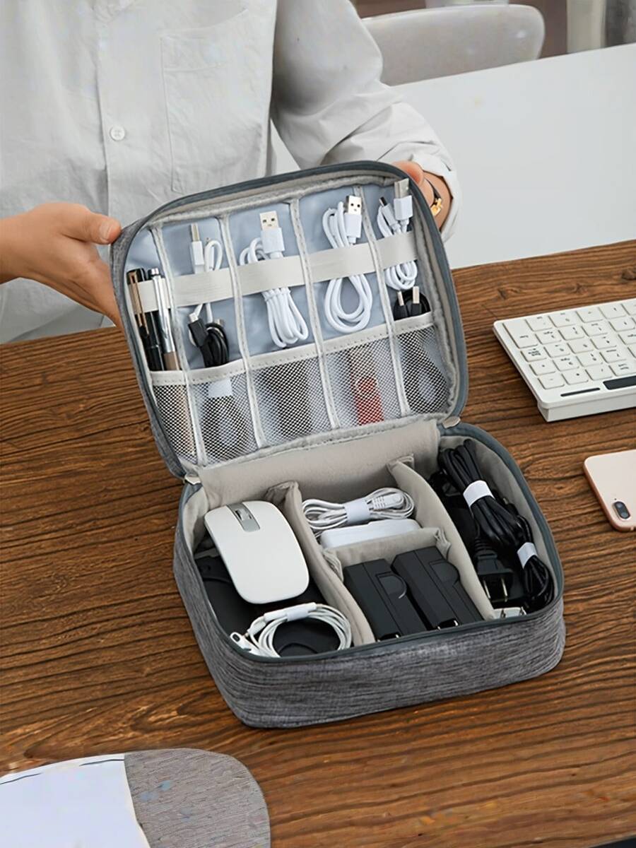 Bolsa para armazenamento de dados, bolsa para armazenamento de fones de ouvido de viagem, carregador portátil, carregador de telefone, acessórios para câmera digital